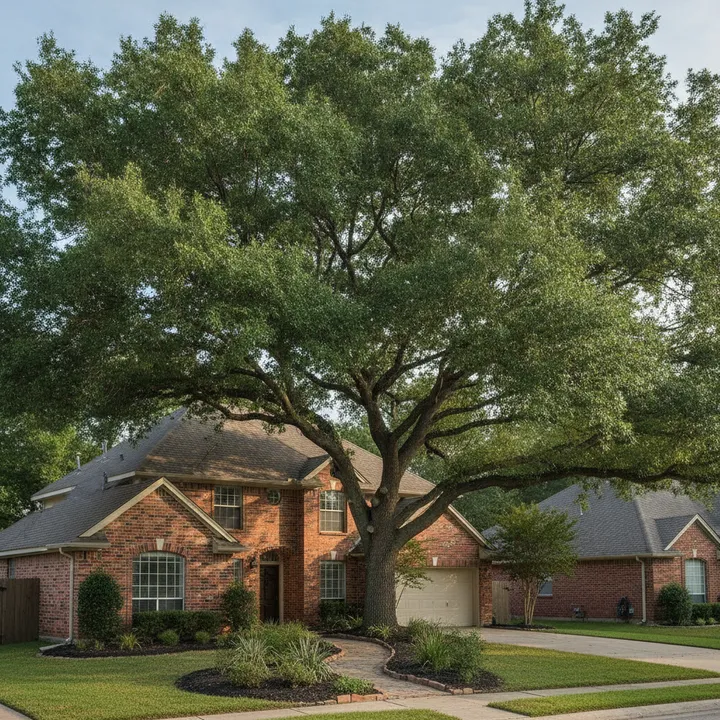 A tall street tree being crown-raised and thinned, low and dead limbs cleared while the tree’s shape is kept